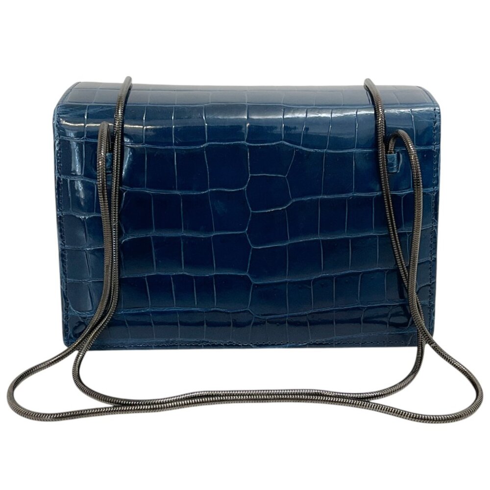 Akris Indigo Blue Crocodile Leather Small Alice Bag - Picture 3 of 9